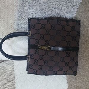 GUCCI Handbag Tote Bag Jackie GG Canvas.. Authentic